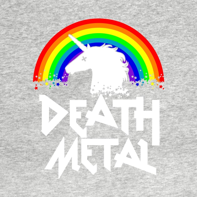 Death Metal Unicorn Funny Rocker Music Band Festival T Shirt by Cheesybee